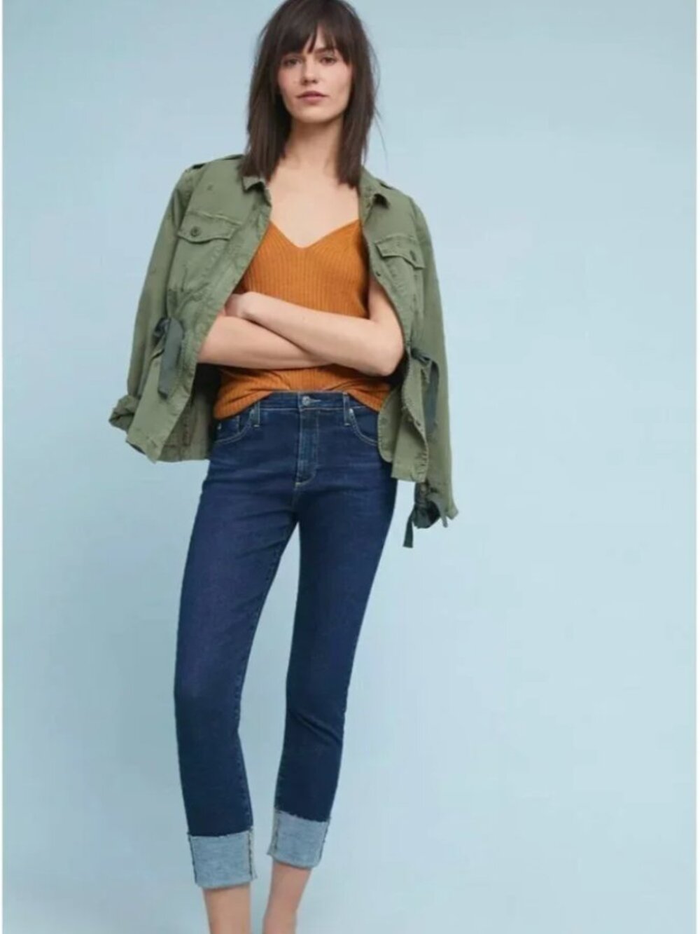 Adriano Goldschmied Stevie cuff jeans in size 28R.